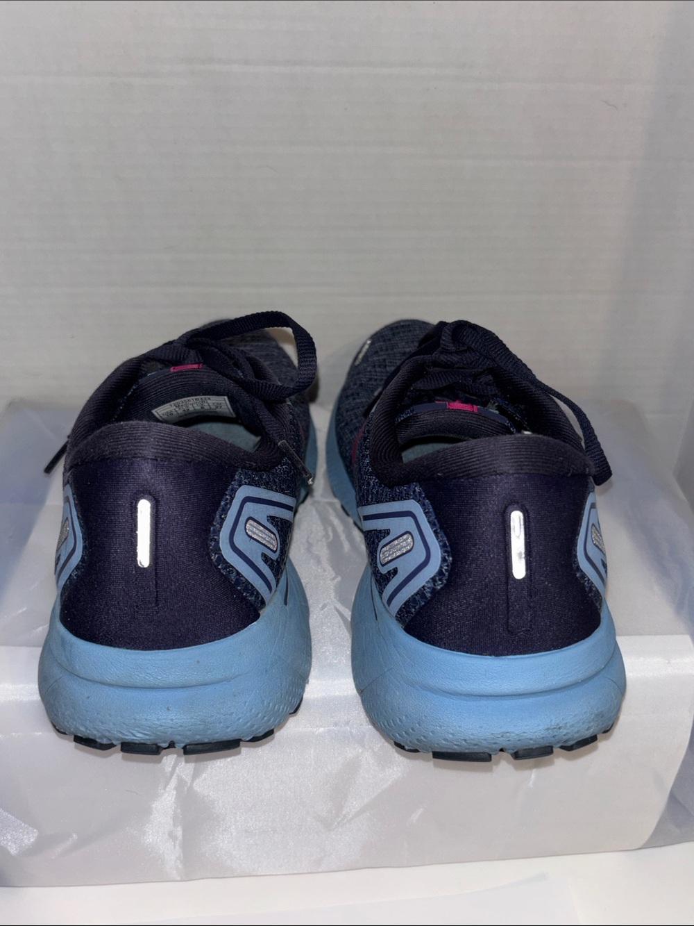 Brooks Women's Navy and Pink Athletic Running Shoes - Picture 6 of 7